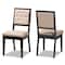 Baxton Studio Gideon ModernSand Fabric Upholstered and Dark Brown Finished Wood Dining Chair Set(2PC) PR 195-2PC-12144-ZORO - alternate 3
